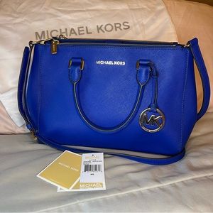 Michael Kors Sutton Medium Satchel Electric Blue